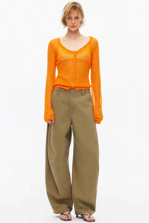Silk Wool Hollow-Out Cardigan