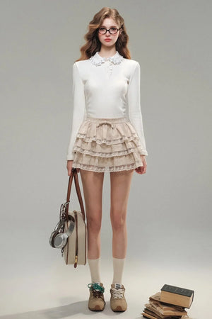 Silver Love Letter Beaded Knit Top