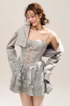 Silver Wing Padded Shoulder Suit Set-Up