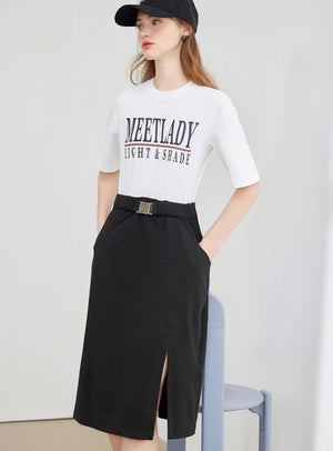 Simple Fake Two-Piece Dress