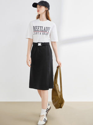 Simple Fake Two-Piece Dress