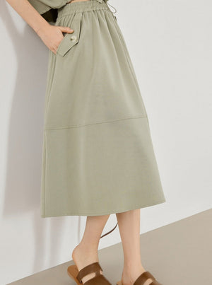 Simple Shirt With Skirt Two-Piece Set