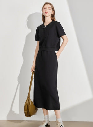 Simple Temperament T-Shirt Skirt Set