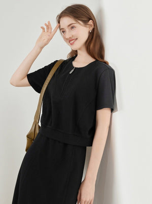 Simple Temperament T-Shirt Skirt Set