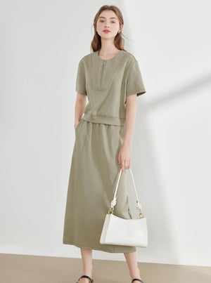 Simple Temperament T-Shirt Skirt Set