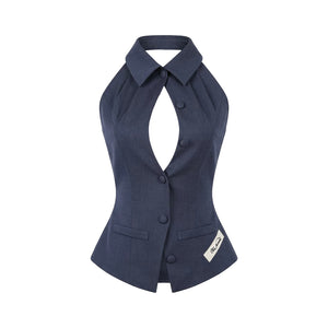 Sirens Lapel Sleeveless Vest Set-Up