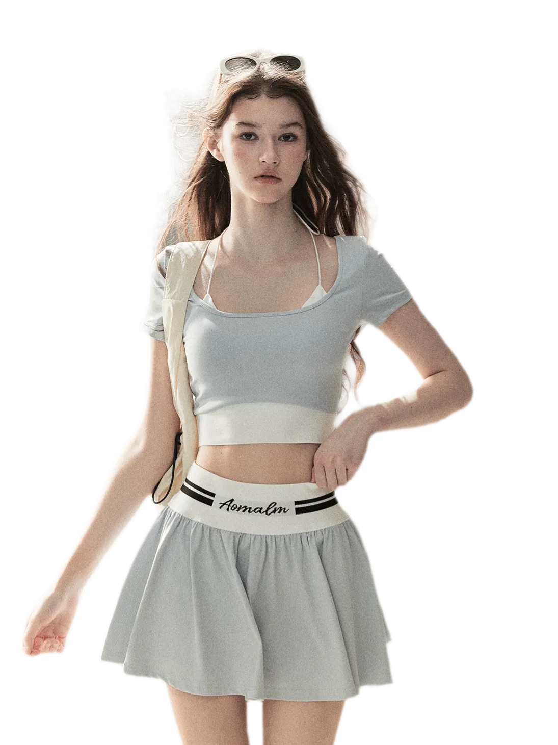 Contrast Layered Tennis Skort Set