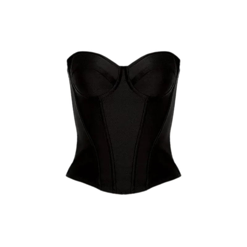 Velvet Bow Satin Corset