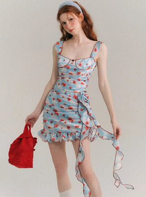 Sky Rosie Original Floral Suspender Skirt Set-Up