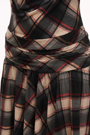 Slanted Plaid Dress