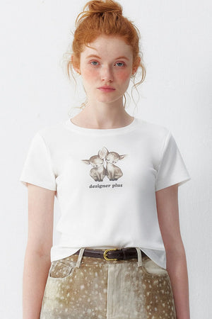 Sleepy Deer Printed Top