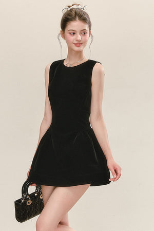 Sleeveless Black Tank Dress and Shirt Set