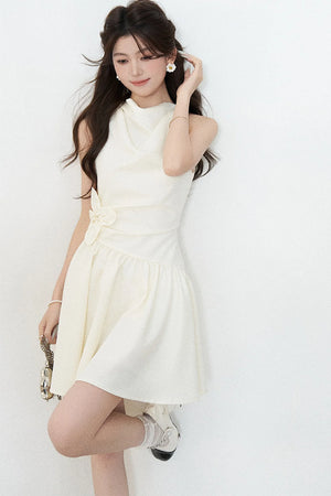 Sleeveless Cowl Neck A-Line Dress