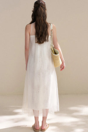 Sleeveless Floral Lace Dress
