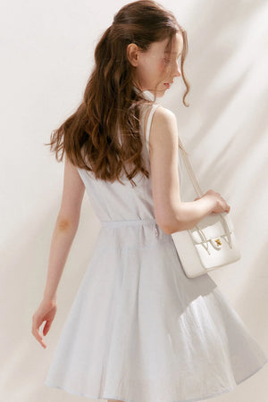 Sleeveless Linen Cotton Lace Polo Dress