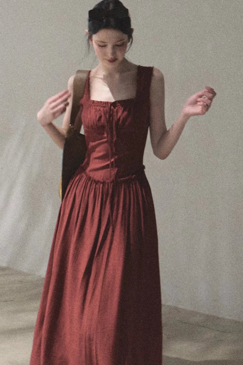 Sleeveless Ruffled Square Neck Dress