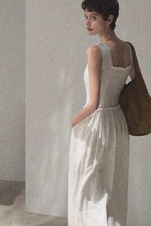 Sleeveless Ruffled Square Neck Dress