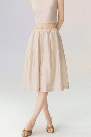 Sleeveless Sailor Collar Shirt and Pleated Pants Set-Up