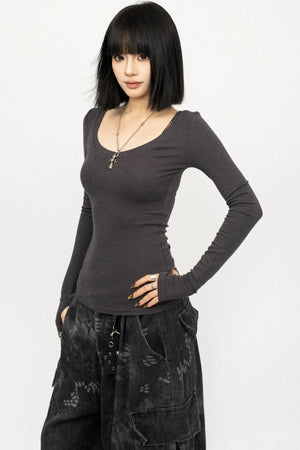 Slim-Fit Black Top