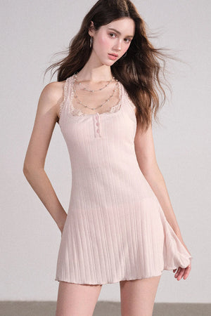 Slim Fit Cardigan and Tank Dress Set-Up