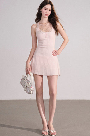 Slim Fit Cardigan and Tank Dress Set-Up