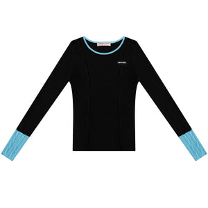 Slim Fit Contrast Stitch Knit Top