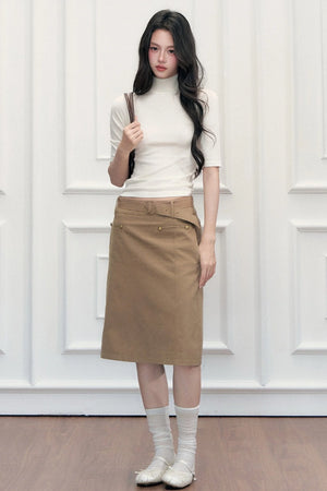 Slim-Fit Half-High Collar Knit Base Top