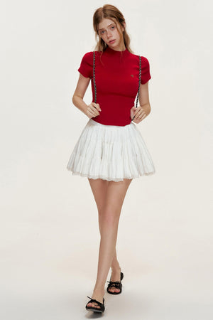 Slim-Fit Knitted Short-Sleeved T-Shirt