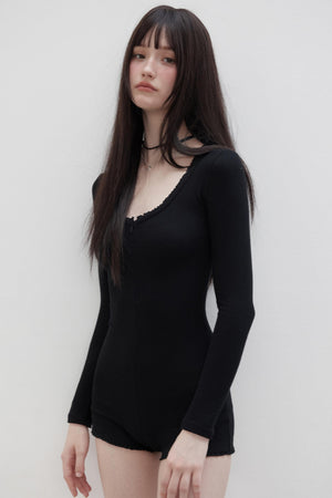Slim Fit Long-Sleeve Jumpsuit