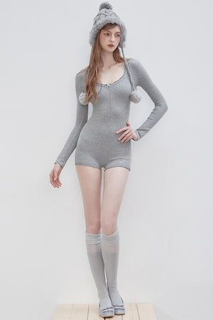 Slim Fit Long-Sleeve Jumpsuit