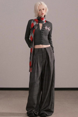 Slim-Fit Quilted Knit Sweater Set