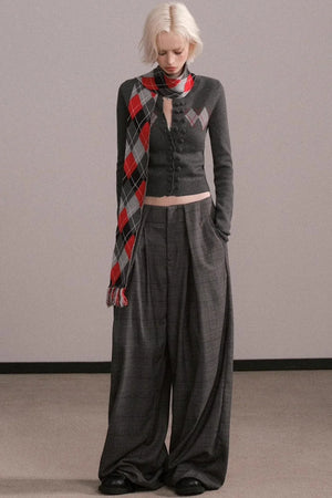 Slim-Fit Quilted Knit Sweater Set