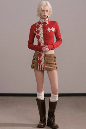 Slim-Fit Quilted Knit Sweater Set