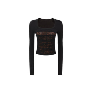 Slim-Fit Ripped Square-Neck Top