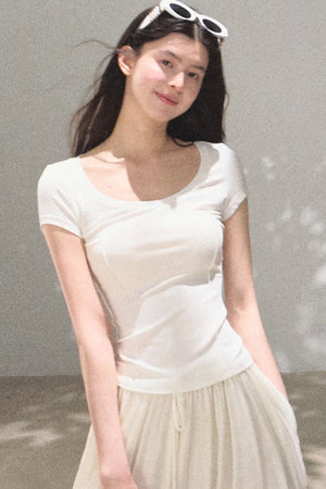 Slim-Fit U-Neck Lyocell Top