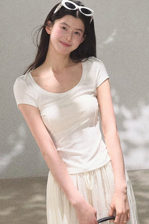 Slim-Fit U-Neck Lyocell Top