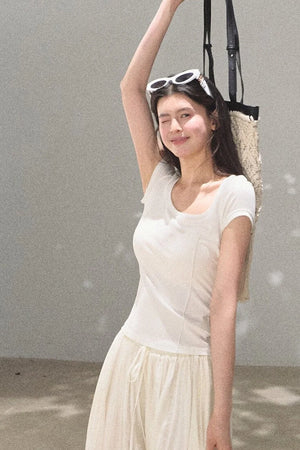 Slim-Fit U-Neck Lyocell Top