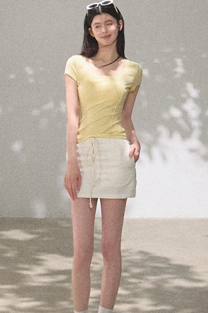 Slim-Fit U-Neck Lyocell Top