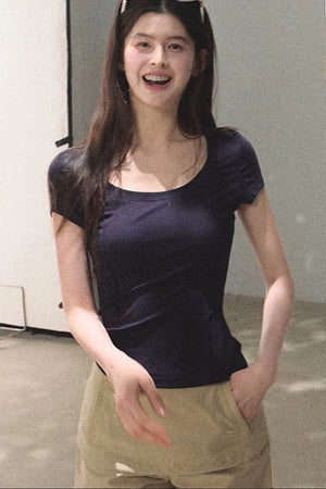 Slim-Fit U-Neck Lyocell Top
