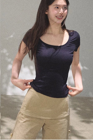 Slim-Fit U-Neck Lyocell Top
