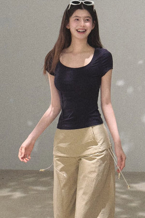 Slim-Fit U-Neck Lyocell Top