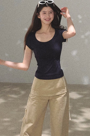 Slim-Fit U-Neck Lyocell Top