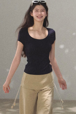 Slim-Fit U-Neck Lyocell Top