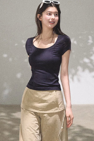 Slim-Fit U-Neck Lyocell Top