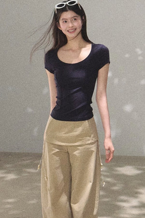 Slim-Fit U-Neck Lyocell Top