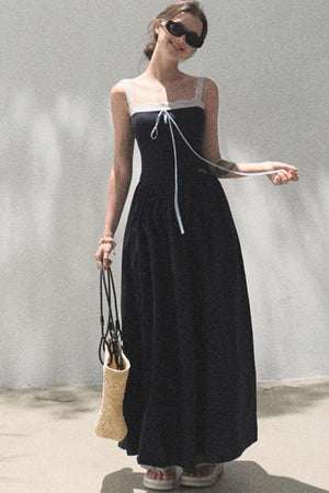 Slim Halter Tencel Hemp Dress