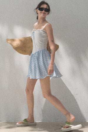 Slim Halter Tencel Hemp Dress