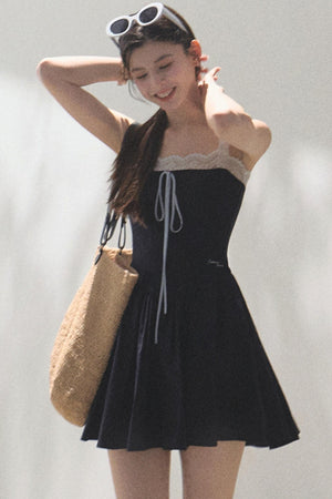 Slim Halter Tencel Hemp Dress