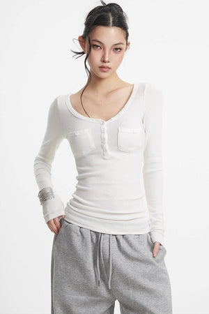 Slim Knit Long Sleeve Shirt