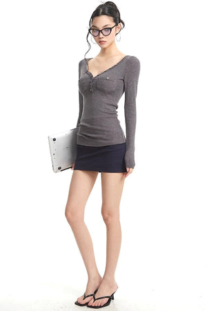 Slim Knit Long Sleeve Shirt